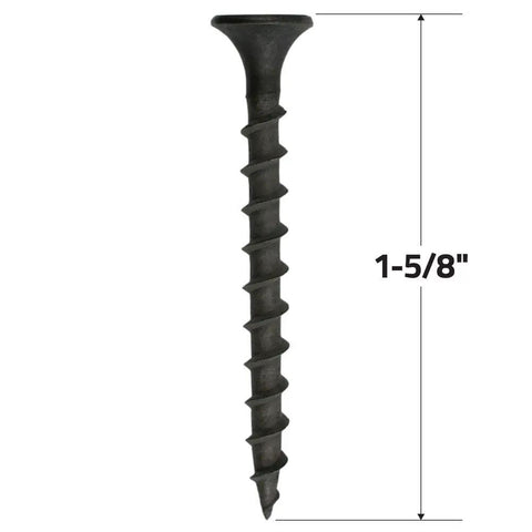 Heavy Duty Coarse Thread Drywall Screws With Phosphate Coating For A Boss Finish And Rock Solid Wall Holds, 1-5/8 inch length.