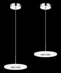 Insta Worthy Modern Chrome Pendant Light With 6000K LED Ceiling Fixture, round minimalist design, 2-pack view