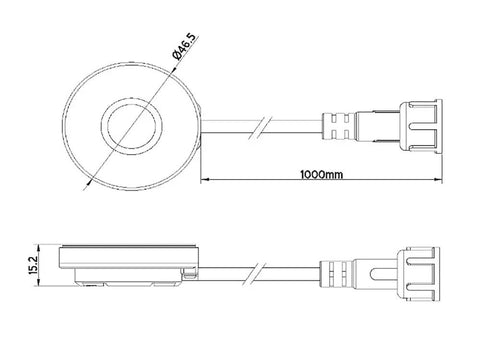 Technical drawing of Non Contact Vehicle Fuel Level Sensor For Fuel Management And Oil Level Detection Waterproof Metal Shell With Built In Magnet 0 To 5V Output Diesel And Gas Tank Gauge Durable Outdoor Use Easy Install For Cars And Trucks