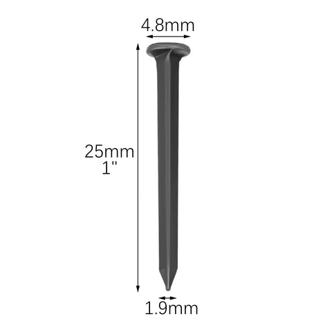 Super Tough 470 Pc Black Round Head Metal Tacks For Shoe Repair Upholstery And Craft Projects Heavy Duty Steel Industrial Hardware Fasteners, 1 inch long, 4.8mm round head.