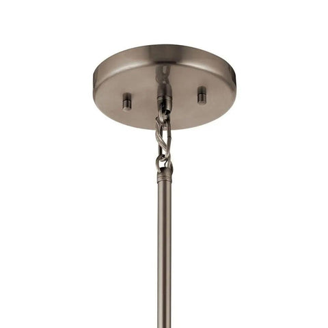 Braelyn 8.5 Inch One Light Mini Pendant With Clear Seeded Glass And Classic Pewter Finish ceiling mount detail