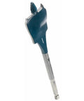 Daredevil Extended Length Spade Bit Five Eighths Inch By Sixteen Inch With Full Cone Tip For Fast Drilling, shown from side angle