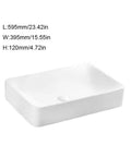 USZWBY Vessel Sinks Modern Minimalist Table Basin On The Counter Rectangular Washbasin Ceramic Art Bathroom Bowl Sink, 595mm x 395mm dimensions.