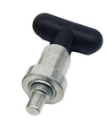 Heavy Duty 93mm M30x10 Weight Stack Pin For Gym Machines, steel construction, black handle, silver finish, durable pull pin