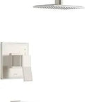 Single Handle Tub And Shower Trim Kit With Treysta Cartridge and Fixed Shower Head for Easy Wall Mount Install in Standard Back to Back or Thin Wall Setups Valve Not Included