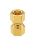 Two Pack Brass 3/8 Inch Flare Female Swivel Unions, Durable Solid Brass Construction, Corrosion Resistant, High Temperature Tolerance, 3/8 Inch Flare Female to 3/8 Inch Flare Female Connectors; brass fitting