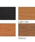 Shades of wood stain including Dark Oak, Ebony, Light Oak, Mahogany, Medium Oak, Teak, and Walnut for quick application.