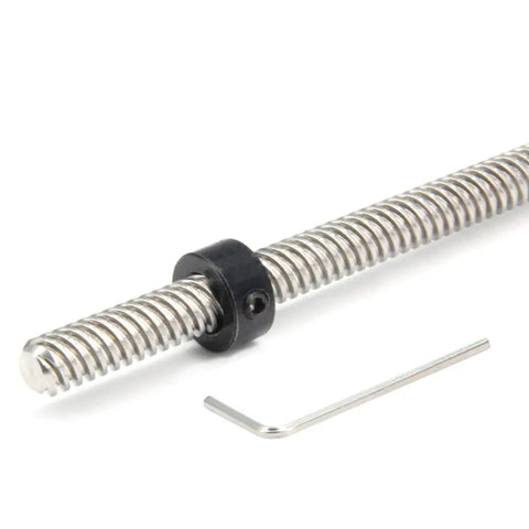 Top Shelf 10 Pack Black 8mm Shaft Lock Collars For T8 Lead Screws on stainless steel lead screw with hex key tool.