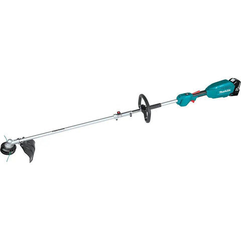 18V Brushless Cordless Coupled Shaft Power Head Kit With 13 Inch Trimmer And 10 Inch Pole Saw Attachments 4Ah Battery No Gas Or Emissions Quick Toolless Changeover showing trimmer attachment