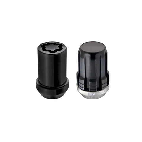 Black SplineDrive Wheel Installation Kit For 5 Lug Wheels M12 X 1.5 Thread Size Cone Seat Nuts with 2 lug nut designs visible