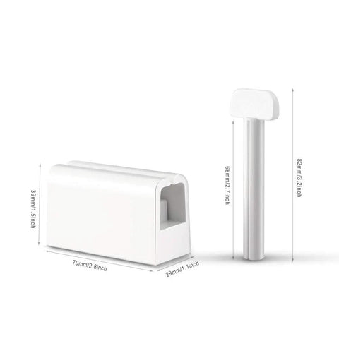 Two Pack Minimalist Toothpaste Tube Squeezers Roller Tool For Easy Mess Free Squeezing Eco Friendly White Dispenser Durable ABS Plastic