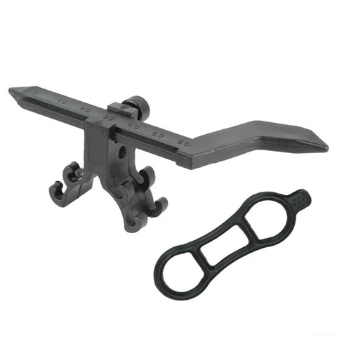 Portable Bike Wheel Truing Stand With Gauge For Precise Rim Alignment On The Go in black, compact lightweight design.