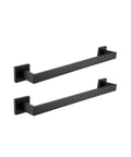 2 Pack 16 Inch Stainless Steel Towel Bars Matte Black Wall Mount Towel Rack Set For Bathroom And Kitchen Durable SUS304 Rust Resistant Hangers Easy Install With All Hardware Included