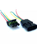 Heavy Duty 14 Awg Weather Pack Connector Kit With 6 Inch Pre Wired Sealed Wires For Tough Car Audio Install And Reliable Connections You Can Trust To Stay Dry Outside. 3-pin waterproof connectors with 6-inch 14 AWG wires