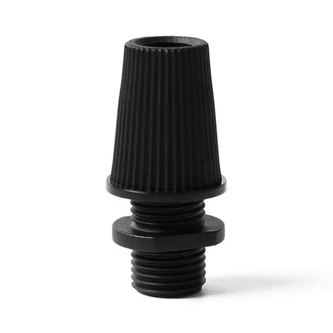 Black plastic strain relief for pendant lighting, 1/8 IPS thread, part of a 50 pack