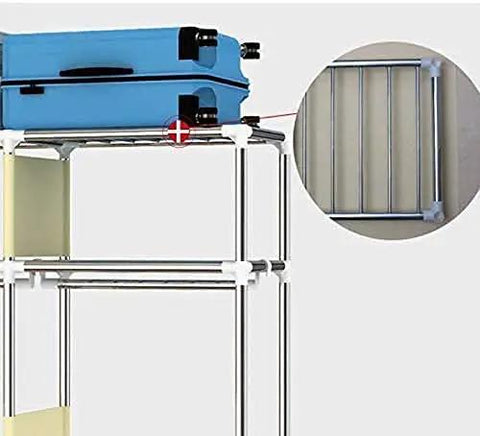 Heavy Duty Portable Hanging Closet With Slick Durable Cover And Tough Steel Frame For Zero Hassle Setup Prime Storage Space For Shoes Hats And Sweaters In College Dorms Or Tight Quarters