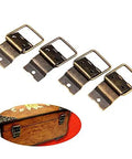 Antique Bronze Iron Hinges 20 Pack 38 By 21mm Ring Style Even Hinges displayed with a retro chest for doors and furniture