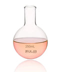 Round Bottom Boiling Flask Set, Two Pack 250ml Each, Borosilicate 3.3 Glass, Short Neck Non Graduated, Heat Resistant Lab Glassware