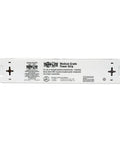 Back side of Medical Grade Surge Protector Power Strip With Four Outlets, white casing, text labels visible, UL compliant for clinics
