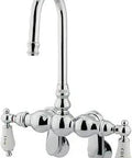 Vintage Leg Tub Filler With Wall Angle Arm In Polished Chrome, Solid Brass Bath Faucet With One Quarter Turn Ceramic Disc Valves