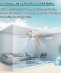 Slick Black Indoor Ceiling Fan Forty Six Inch Model With Remote Controlled Operation in modern living room setting, showcasing airflow.