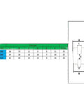 Specification chart for Rock Solid Two Piece PU Flexible Pump Shaft Coupling With H Block Polyurethane Housing dimensions in mm.