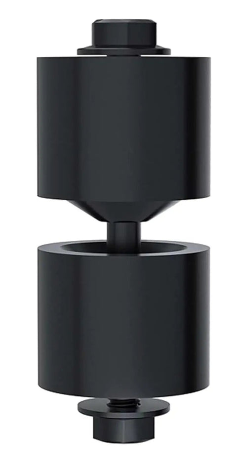 Black oxide chromoly 4130 Beefy Pro Grade Dzus Fastener Dimple Die Tool, 0.750 in x 0.200 in, USA made, side view