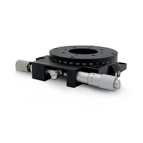 Manual Precision R Axis Hollow Rotary Stage Pro Grade 360 Degree Angular Adjustment Platform with aluminum build