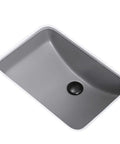 Heavy Duty Ceramic Sink, Square Under Counter Wash Basin, Solid Gray with black drain button, built to last.