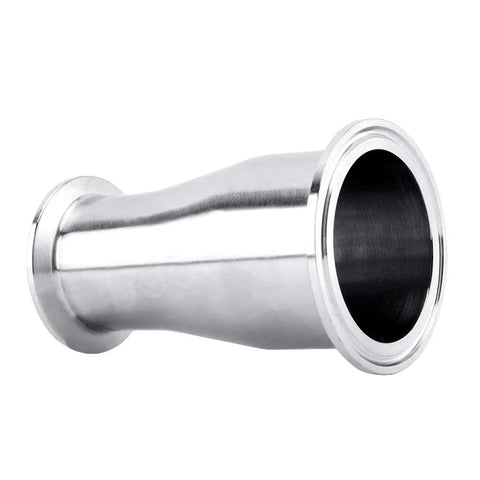 Stainless steel sanitary tri-clamp reducer ferrule, 2 in to 1-1/2 in OD, side view