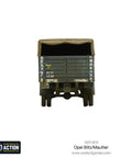 Rear view of Opel Blitz Maultier WWII Truck 1 56 Scale Tabletop Miniatures Set Plastic Paintable 28mm WWII Soldier Figures