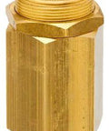 Front view of brass VR38-100 VR Series vacuum relief valve, 3/8 in NPT, 0-30 inHg