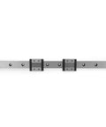 LMLF24B - 400-2R Miniature Linear Guide Rail with 2pcs 24mm Width Slide Blocks shown in full length view.