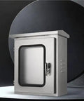 Front view of Heavy Duty Waterproof Stainless Steel Electrical Enclosure Box For Outdoor Commercial Use 20x16x6 Inches