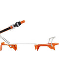 Side view of Leopard FL Flexlock Crampons for Ski Touring and Snow Approaches Ultra Lightweight Aluminum Build with Secure Flexlock