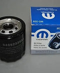 Chrysler Mopar Engine Oil Filter 4892339AA 4892339AB with packaging, showing product label and fit for Chrysler vehicles.