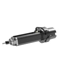 High Performance Water Cooled Spindle For Heavy Duty Turning And Milling Centers Featuring HSK Shank with angular contact bearings.