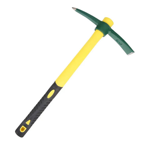 18 Inch Steel Forged Double Headed Pick Axe With Lightweight Plastic Coated Fiberglass Handle for digging, weeding, gardening, camping