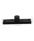 Flat view of 360 Degree Pivot Hidden Door Hinge in black stainless steel for concealed doors and secret bookcases by DOITOOL