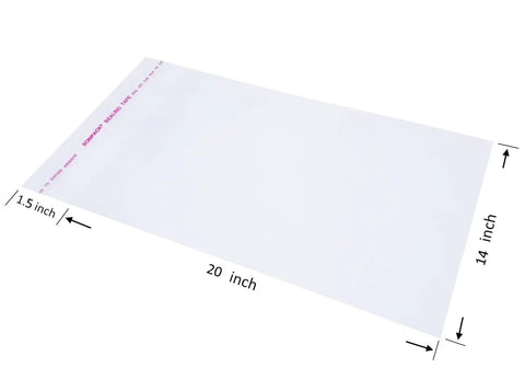 Clear 14 By 20 Inch Cellophane Bags Resealable Plastic Cello Bags For Packaging Clothing And Shirts Great For Merch Display