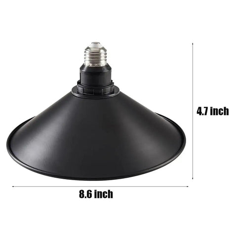 Two Pack E26 To E26 Industrial Ceiling Light Fixtures Matte Black Farmhouse Style with dimensions labeled for easy installation.