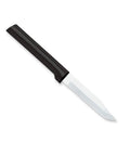Built Tough Serrated Paring Knife Duo Featuring Premium High Carbon Stainless Steel Blades That Tear Through Tough Fruit And Veggie Skins Without A Sweat With Sleek Black Handles Pack Of Two - Serrated blade with black handle.