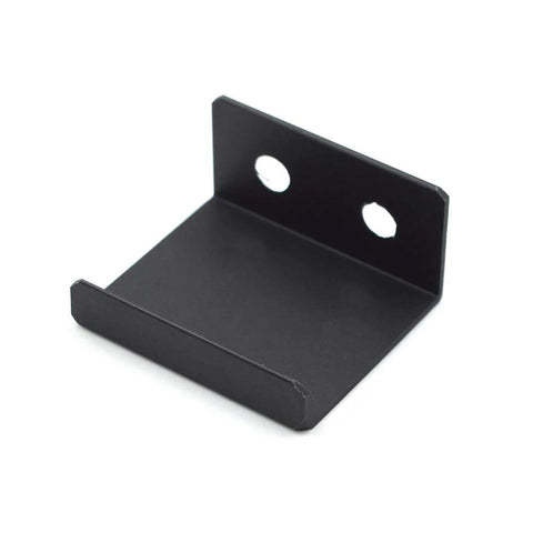 1.38 Inch Black Finger Edge Pulls For Cabinets 10 Pack, showing single black aluminum alloy back mount concealed handle, front view.