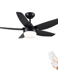 40 Inch Black Ceiling Fan With Lights And Remote Modern Indoor Ceiling Fan With Dimmable Lights Reversible Five Blade Design