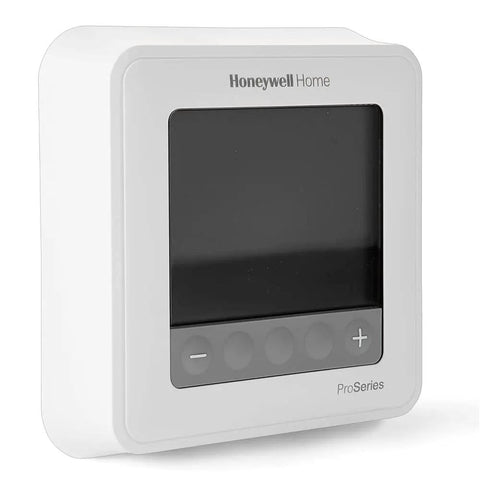 Front view of T6 Pro 1 Heat Slab Sensor Thermostat Model TH6100AF2004 for one stage heating, floor and air temperature control.