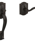 Left Hand Camelot Satin Nickel Door Handle Set For Residential Doors With 16080 Latch And 10063 Strike Easy Install Reliable Locking Durable Satin Nickel Finish