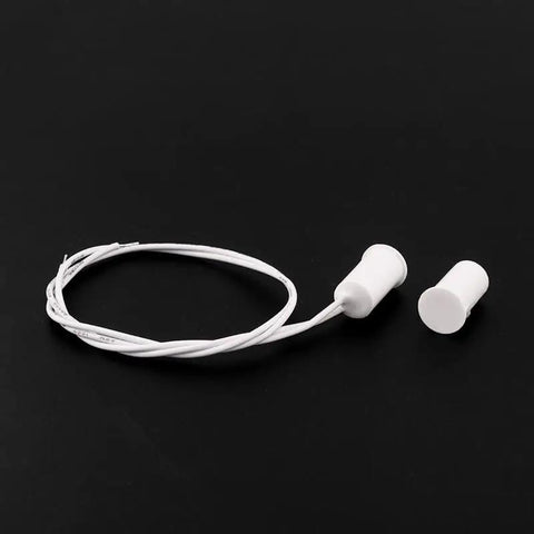 Recessed Magnetic Door Switch RC-33 NC For Security Window Or Door Contact Sensor Alarm, Wired 110V, Normally Closed, White