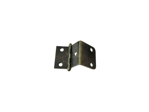 Heavy Duty Steel Cabinet Hinges Semi Concealed Mount For Flush Plywood Doors And Storage Trunks Drop Dead Solid Antiqued Brass Finish close-up view