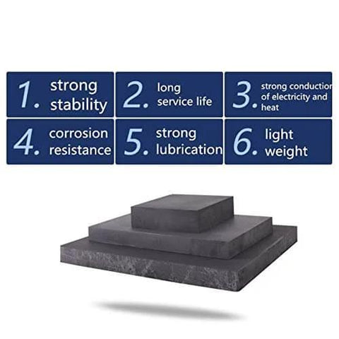 Pack Of Five 99.9 Percent Graphite Blocks For Electrodes And Electrolysis, highlighting durability and stability features