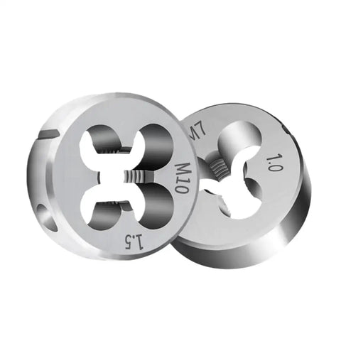 Right Hand Threading Die 1 13/16 Inch 20 UN Machine Thread Die for Large Bolts and Shafts High Speed Steel HSS Round Die for Fast Smooth Repair of Metal Bolts Spindles and Heavy Duty Projects, M10 and M7 round dies
